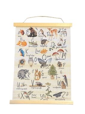 Alphabet Woodland Animals Wall Hanging - Neutral